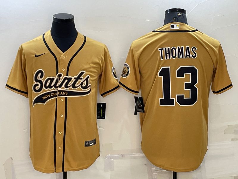 Men New Orleans Saints #13 Thomsa Yellow 2022 Nike Co branded NFL Jerseys->women nfl jersey->Women Jersey